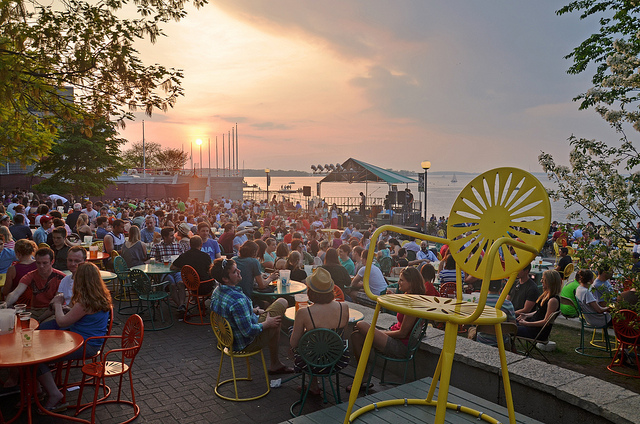 Terrace, Madison, evening, sunset