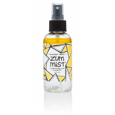 A bottle of Zum Mist room & body spray. 